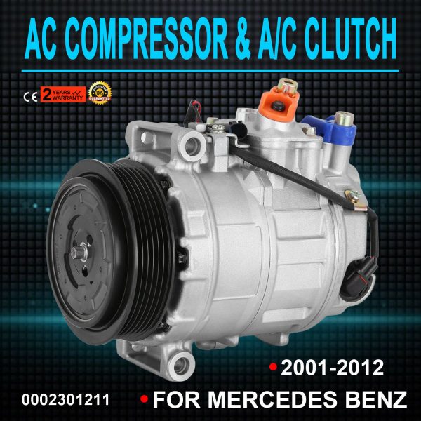 A/C Compressor Fits Mercedes-Benz Models 03-12 7SEU17C R350 R500 ML350 ML500 GL320 GL450 GL550 0022301211 0022306711