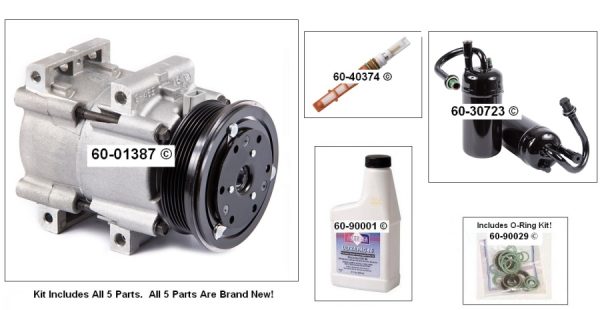 1994 - 1995 Ford Mustang GT 5.0 A/C 101470 AC compressor *kit* F4ZZ19V703DA