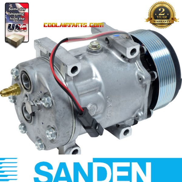 Caterpillar HD Truck Sanden New A/C Compressor and Clutch Fits Sanden OEM 4021