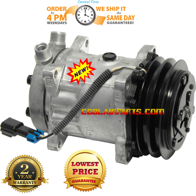 thumbnail image 2 of New OEM AC Compressor For Peterbilt, Kenworth, Freightliner – Sanden 4039 – 6 Groove Pulley – Belt Driven 2 of 5