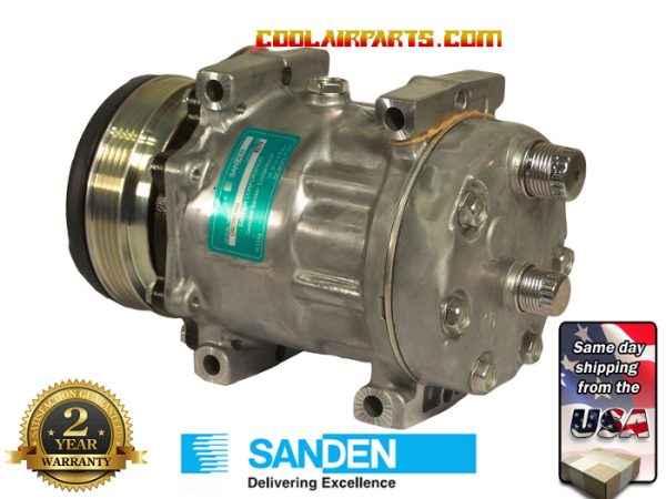 NEW SANDEN OEM 8279 AC Compressor Ford New Holland Case IHTractor 87519620 T4020,T4020V 87519620 C1106-7036T 1706-7029