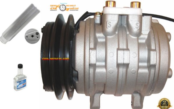 NEW AC COMPRESSOR KUBOTA 10P08E KIT L4610 DT-HSTC L4310 M8200 U35-S2 M5700 W/DRIER T007087290 447200-7443 T0070-87290